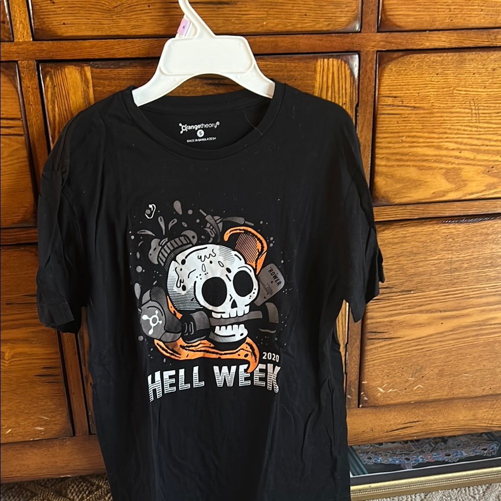 Black Graphic Tee with Skull Design